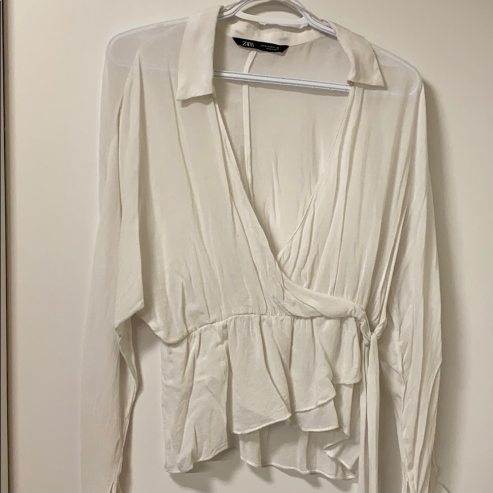 Zara White flowy shirt